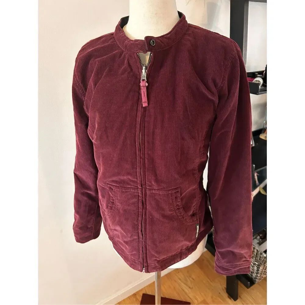 Harley Davidson Women's Reversible Harley Davidson Maroon Corduroy Jacket Coat s